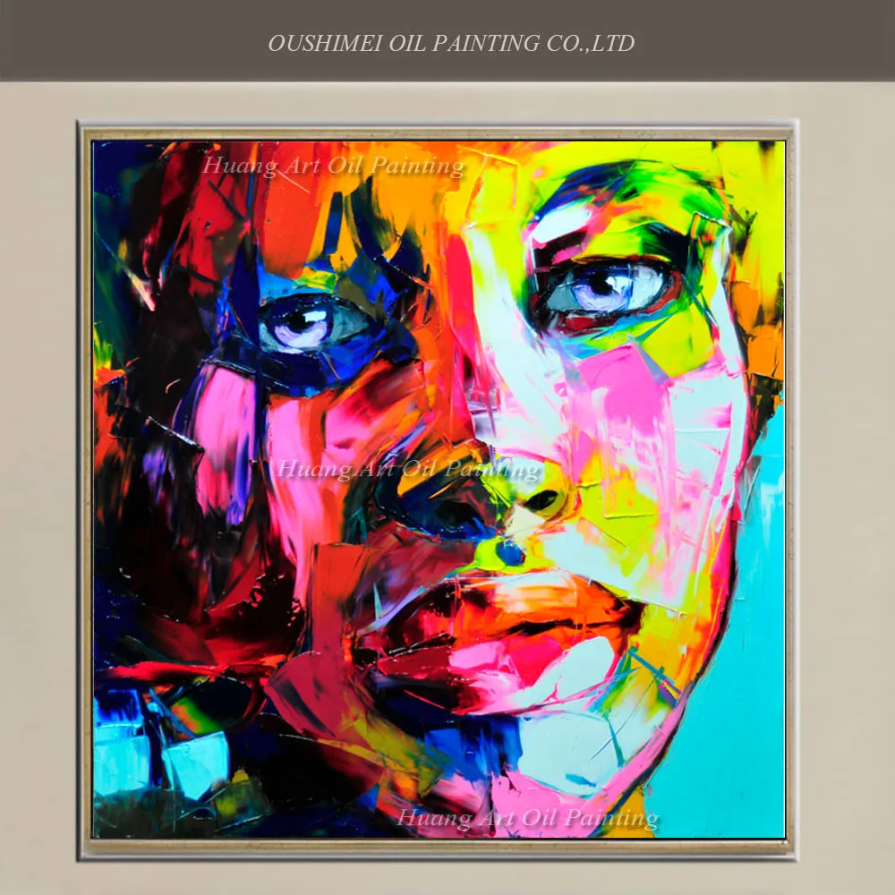 

Professional Artist Handmade Painting on Canvas Nielly Francoise Abstract Portrait Man Face Oil Painting Wall Decor Paintings