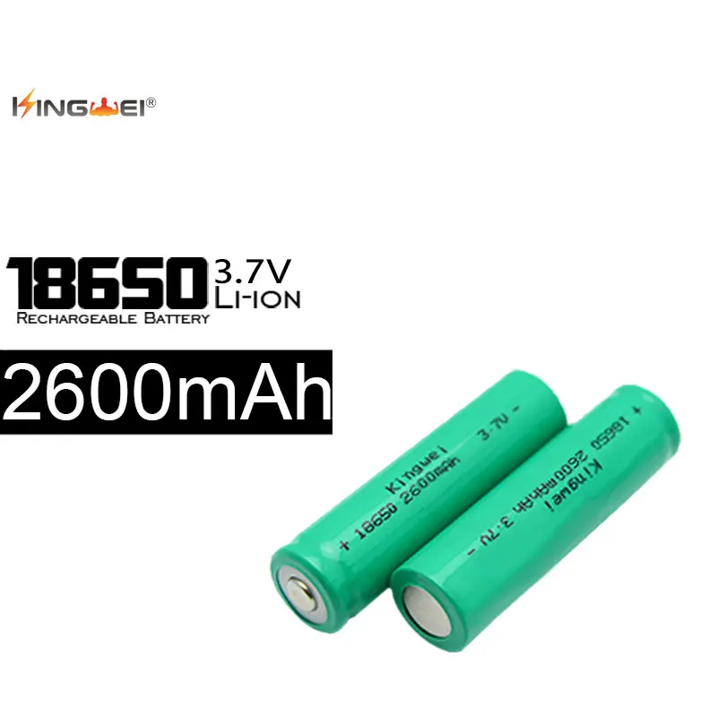 10pcs/lot Kingwei Hot 18650 Batteries 3.7v 2600MAH Rechargeable for Laser Pen Flashlight Battery Powerbank e-cigarette Torch