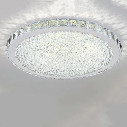 Fashion Luxury Round Led Crystal Ceiling Light Ultrathin 6cm For Living Room Bedroom Lights