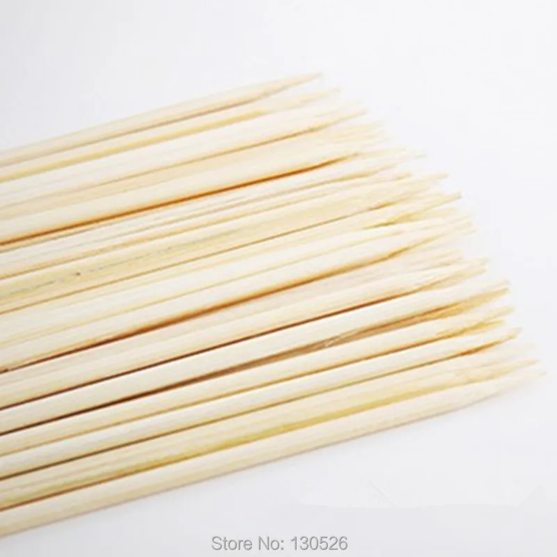 50Pcs 15~40cm 3mm Bamboo New Disposable Wooden BBQ Party Skewers Natural Bamboo sticks Meat Food Barbecue Sticks Accessories