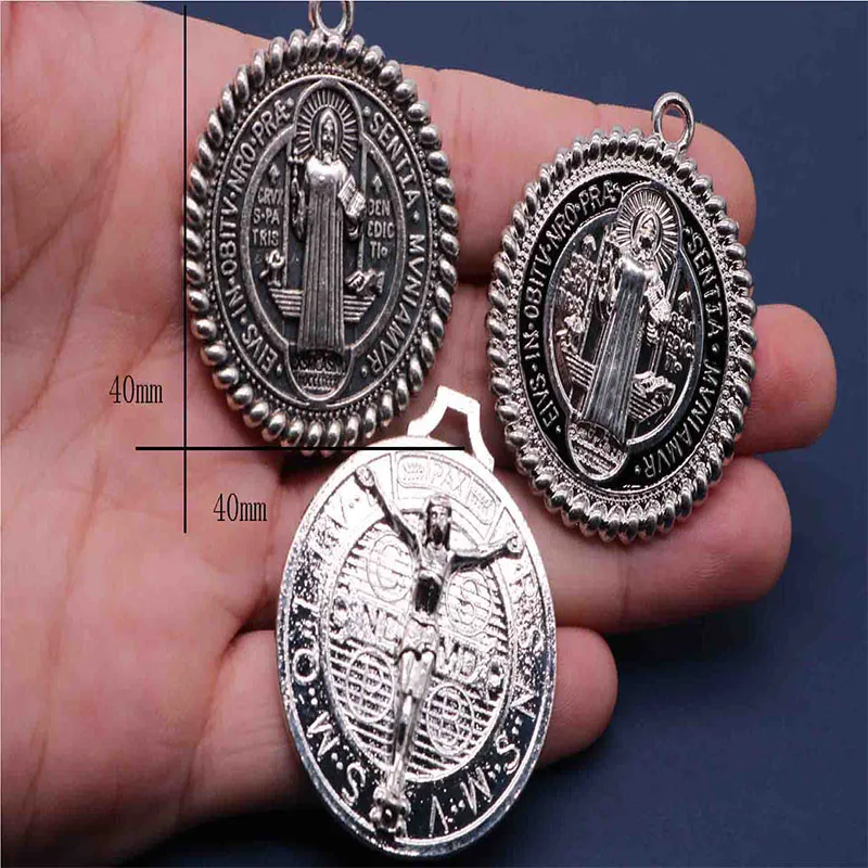 

20 Pieces / St. Benedict Medal Jesus Christian Jewelry Cross Charm Saint Benedict Cross Medal Medal Pendant