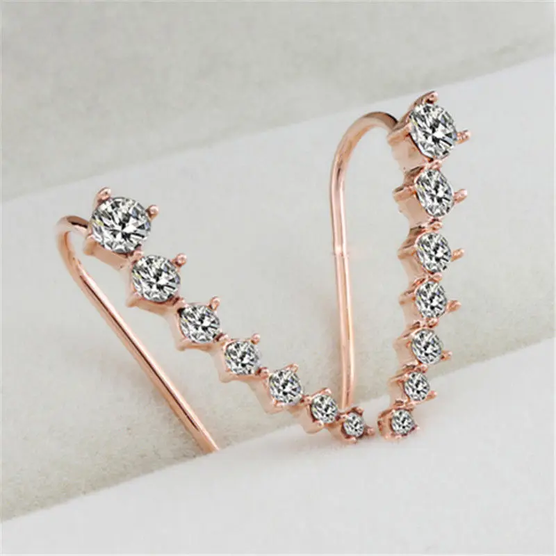 2024 New Fashion Geometry Crystal Stud Earrings for Women Simple Golden Color Wedding Party Sweet Korean Jewelry geometry