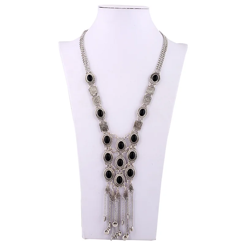 Bohemian Maxi 70cm Long Necklace Pendant For Women Collier Jewelry Colar Vintage Multilayer Tassel Collar Boho Necklace Bijoux
