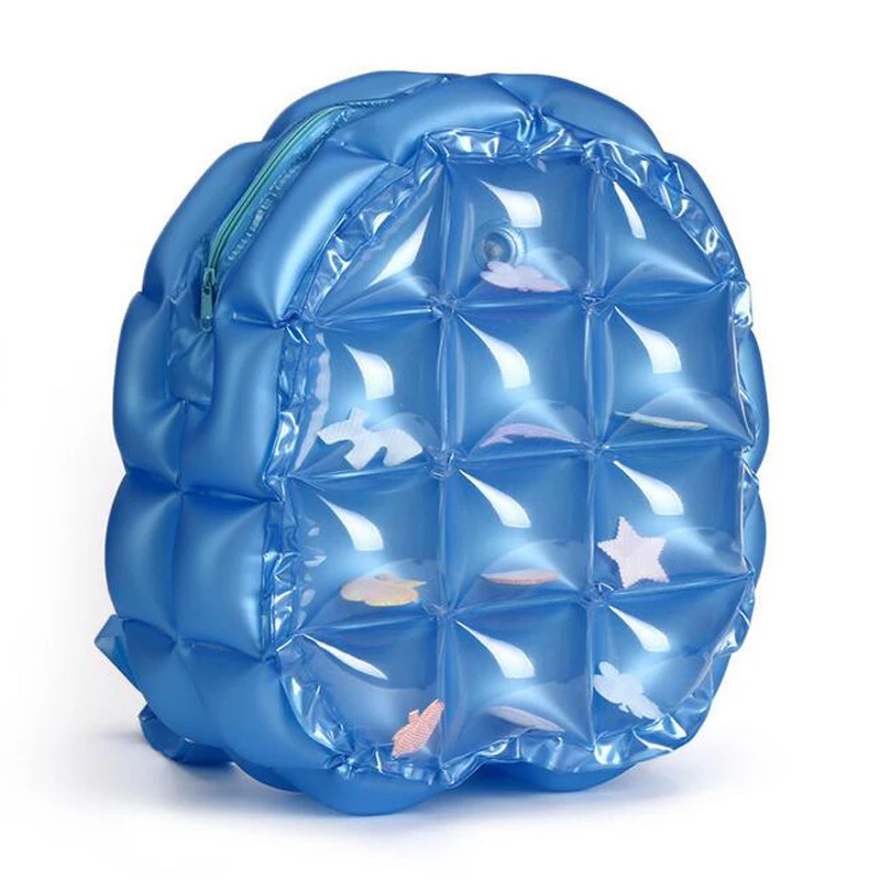New Inflatable Waterproof Backpack Summer PVC Candy Beach Bag Children Swimming Bags Shoulder Bag