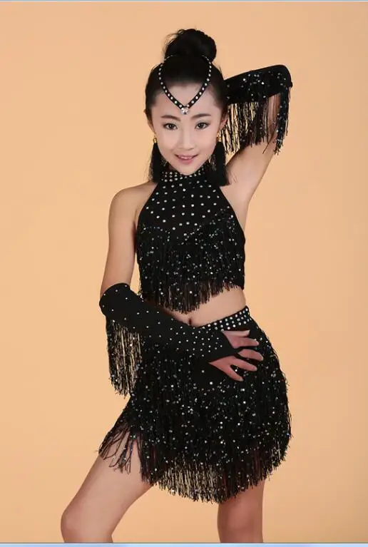 Ensemble de vêtements de danse latine à paillettes pour fille - Brillant - Sans manches - Jupe de danse - Livre de l'Avent - Pour adolescents, or, 130 Ensemble de vêtements de danse latine à paillettes pour fille - Brillant - Sans manches - Jupe de danse - Livre de l'Avent - Pour adolescents, or, 130