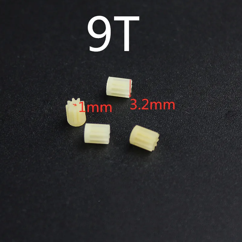 New Arrival 4pcs 3.2mm 1mm 9T 9Teeth Small Gears For 720 816 8520 Coreless Motor Engine R/C X5 X5C Drone Quadcopter Spare Parts