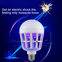 110~220V Electric Mosquito Killer Bulb UV 15W Led Bug Zapper Light Mosquito Repeller Lighting Killing Fly Bug Dual Purpose Lamp