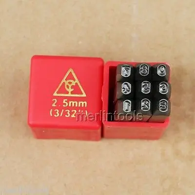 9PCs 3/32    2.5mm Steel Number Stamps Punch Dies Set