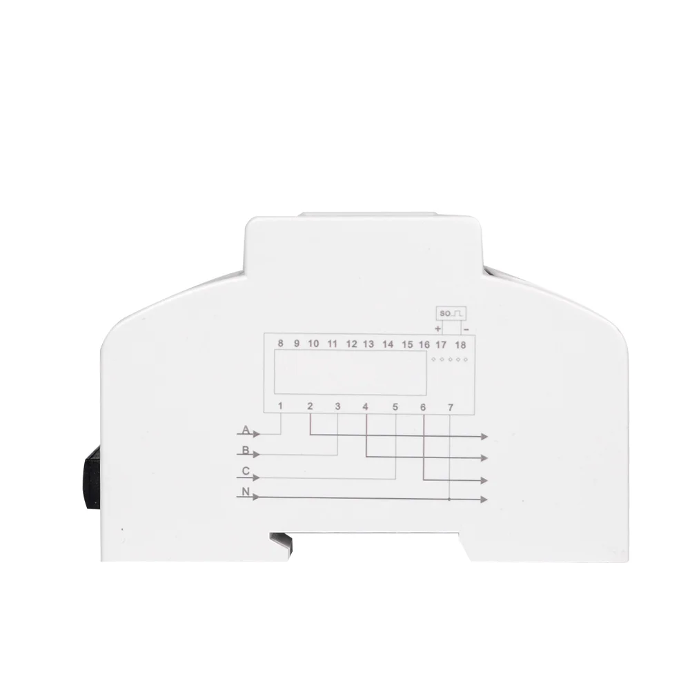 Durable Three Phase Analog Electronic Energy Counter Mechanical KWH Meter AC 380V 5-100A  DIN Rail Mounting