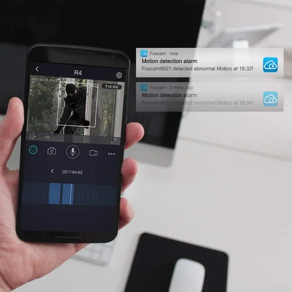 Foscam r4m 4mp super hd 2.4g 5g wi-fi pan tilt câmera ip de segurança vigilância vídeo