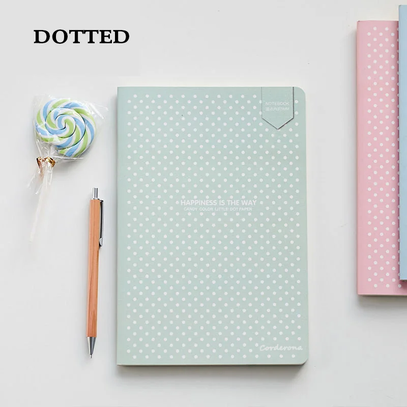 A5 Cute Dotted Journal Bullet Notebook Stationery Soft Cover Diary Travel Planner