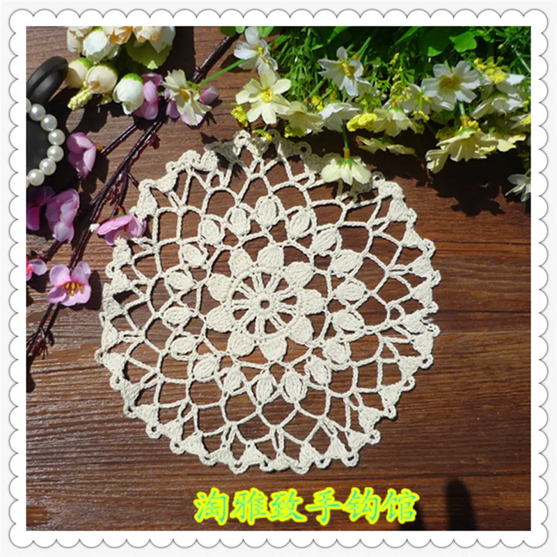 12 pçs 8 polegada redonda doily artesanal de algodão natural coreano mesa jantar lugar esteira para decoração de casa como acessórios cozinha