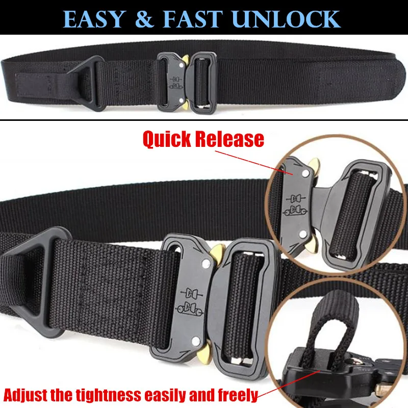 Quick Release 45mm Men CS Tactical Belts Nylon Military Belt+Buckle Adjustable Heavy Duty Training Waist band Hunt Accessories