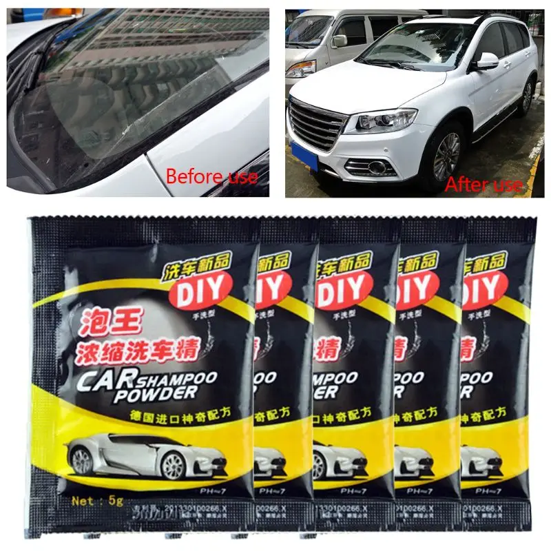 

5Pcs Powder Car Wash Shampoo Universal Cleaning Car Shampoo Multifunctional Cleaning Tools Maintenance Accessories C45