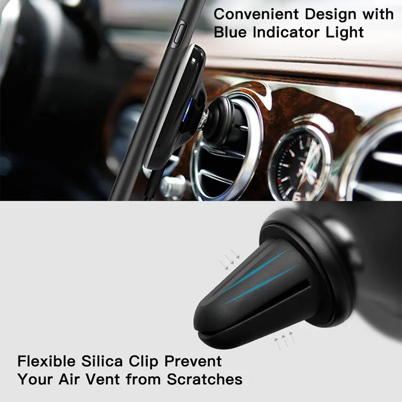 NILLKIN-cargador inalámbrico para coche con rotación de 360 grados, Cargador rápido Qi para Samsung Galaxy S10, S9, S8, S7 Plus, 10W