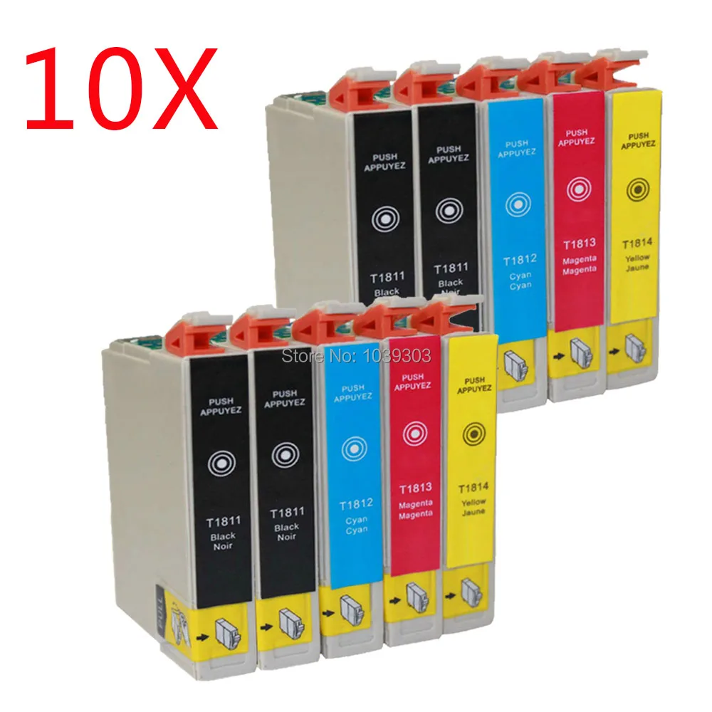 

10x T1811 Ink cartridge compatible For epson XP-225 XP-322 XP-325 XP-422 XP-425 XP-225 XP322 XP325 XP422 XP425 printer