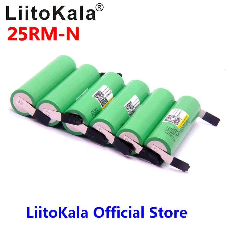 LiitoKala oryginalny 18650 2500mAh bateria INR18650 25R 3.6 V rozładowanie 20A dedykowana moc baterii dla + DIY nikiel