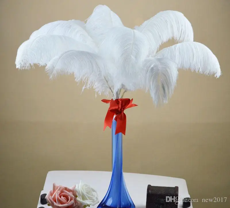 

New Ostrich Feathers Plume Centerpiece for Wedding Party Table Decoration natural white Ostrich Feathers (Many Sizes for You To