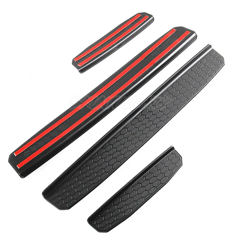 

1 Set Car Accessories Scuff Plate Guard Auto Door Sill Trim Cover Decor Board The Threshold Bar For Jeep Wrangler JL 4Door 2018