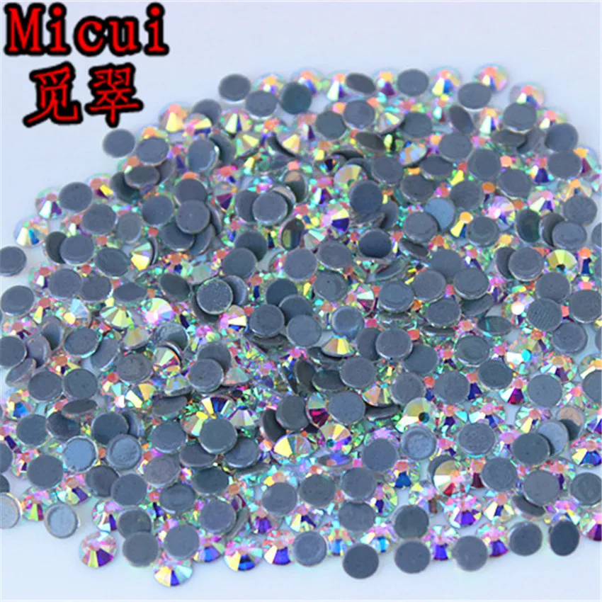 Micui SS3-SS40 Hot fix Rhinestones Iron On Rhinestones For Clothes High Quality Crystal Glass AB Hot back Glass Stone MC996