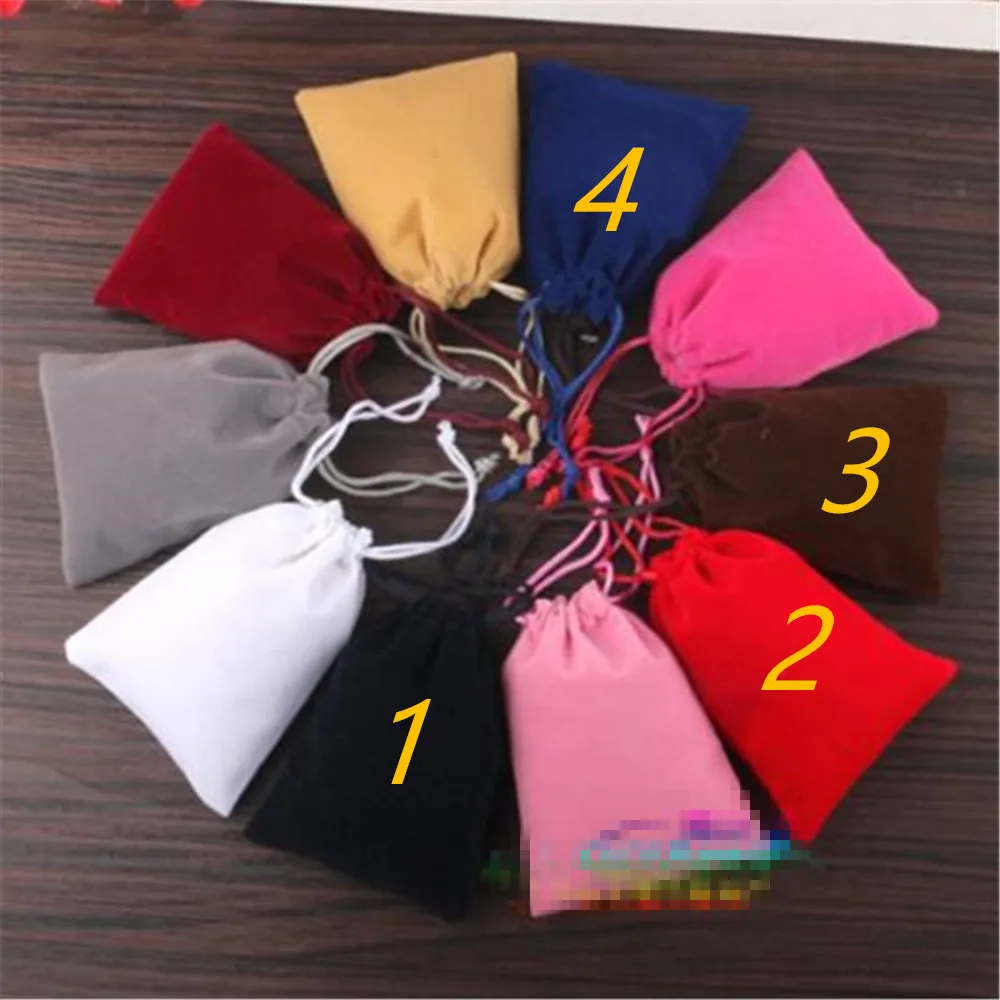 2016 New Cheap 80x100mm Velvet Drawstring Pouch Bag/Jewelry Bag,Christmas Wedding Gift Bags & Pouches  Free Shipping