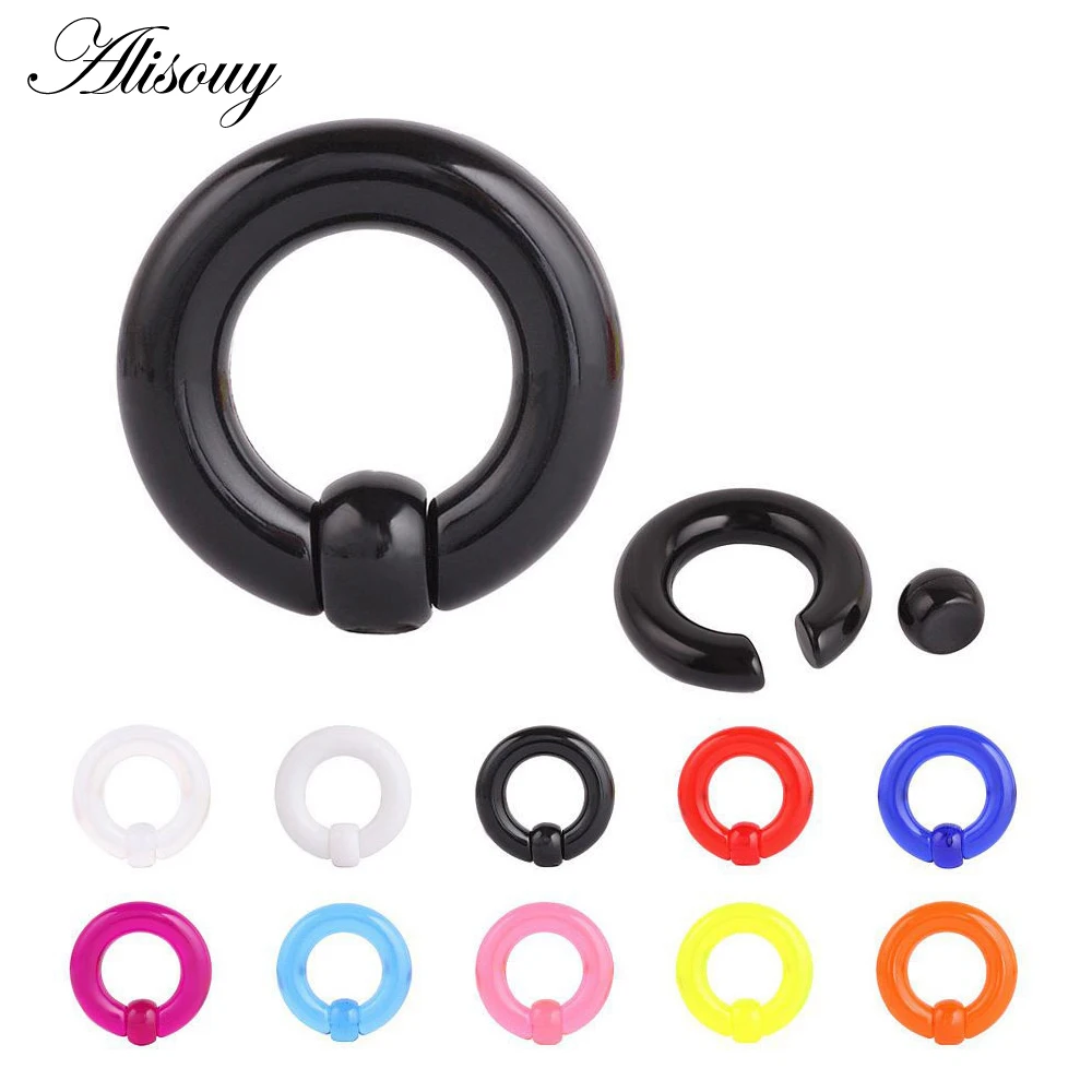 Alisouy 1PC Acrylic Captive Bead Rings Septum Clickers Ear Plugs Tunnel Expanders Body Jewelry Nipple Piercings Segment Rings