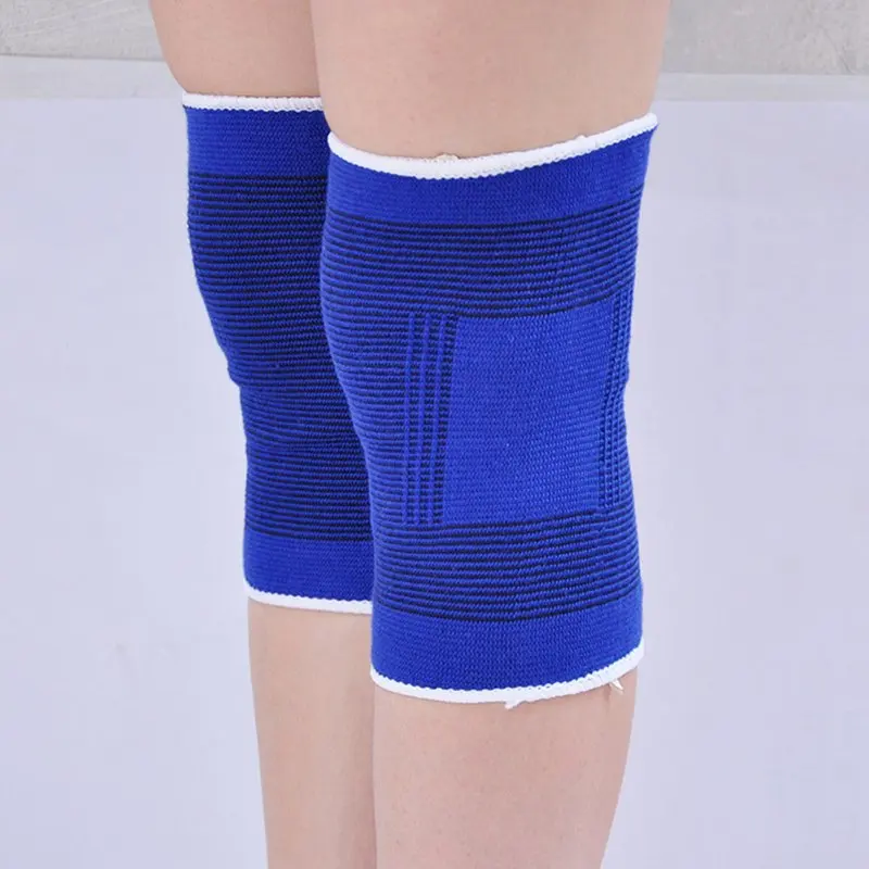 2 Pcs Brace Elastic Muscle Support Compression Sleeve Sport Pain Relief Blue Knee Brace