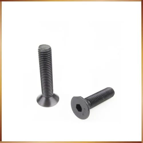 100pcs M3x12 mm m3*12 mm flat head countersunk head black grade 10.9 Alloy Steel Hex Socket Head Cap Screw