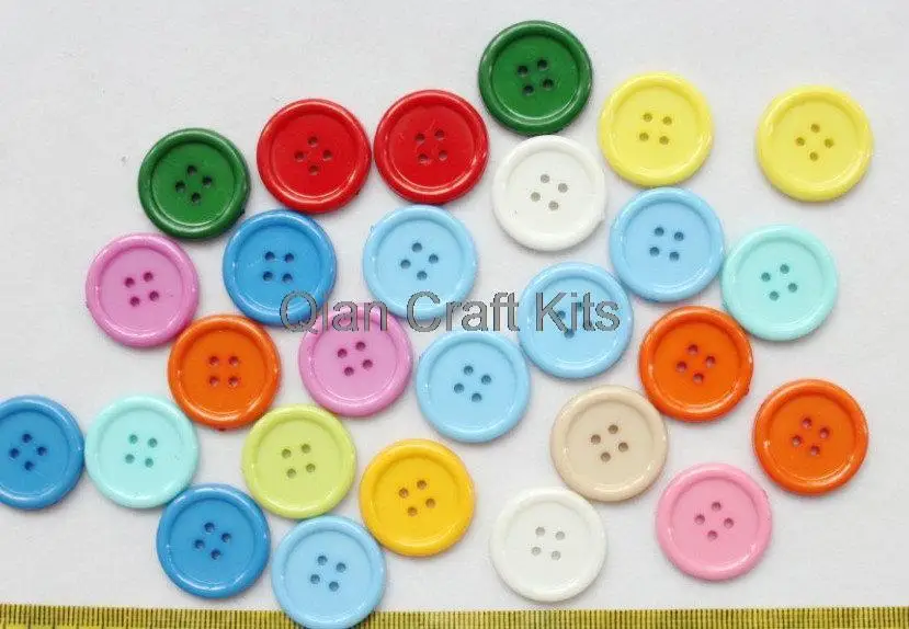 400pcs 4 holes big plastic buttons mixed colors sale bulk 25mm