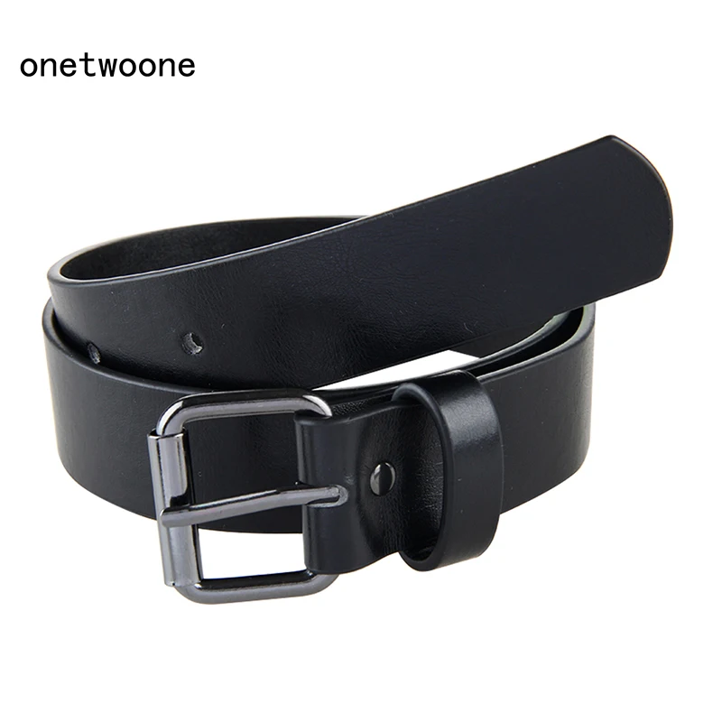 Good Qaulity Black PU Belt For Student School Boys Waist Straps Teens pu Leather Belt For Jeans Pants Trousers 75cm 80cm 85cm