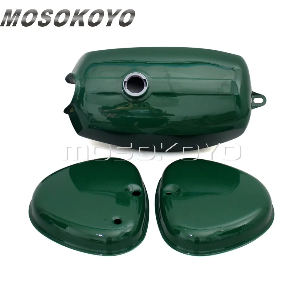 Motorcycle Green Orange Oil Tank Gas Fuel Tank + 2 Side Cover for Simson S50 S51 S70