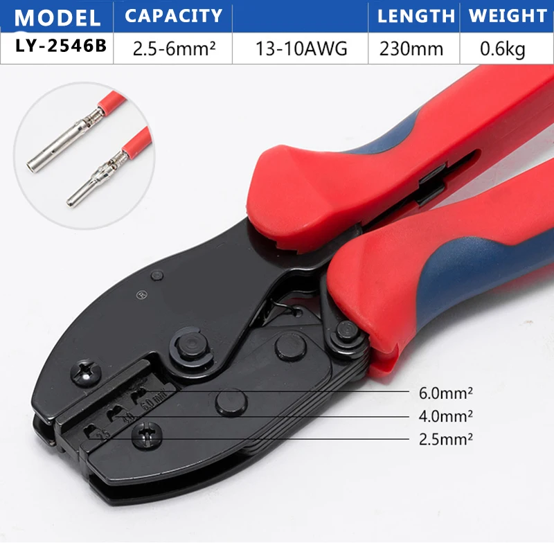 Solar Panel PV Terminal Cable Connector Crimping Plier Ratchet Crimper Tool For Typo Terminal LY-2546B