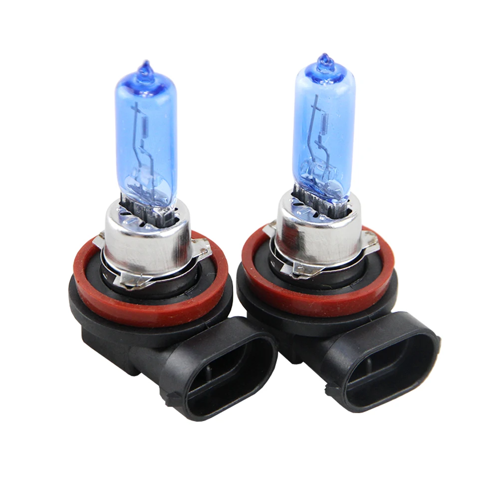 A Pair of H8 H9 H11 12V 65W 6500K Super White Light Auto Car Halogen Bulb Front Fog Light Headlights Lamps