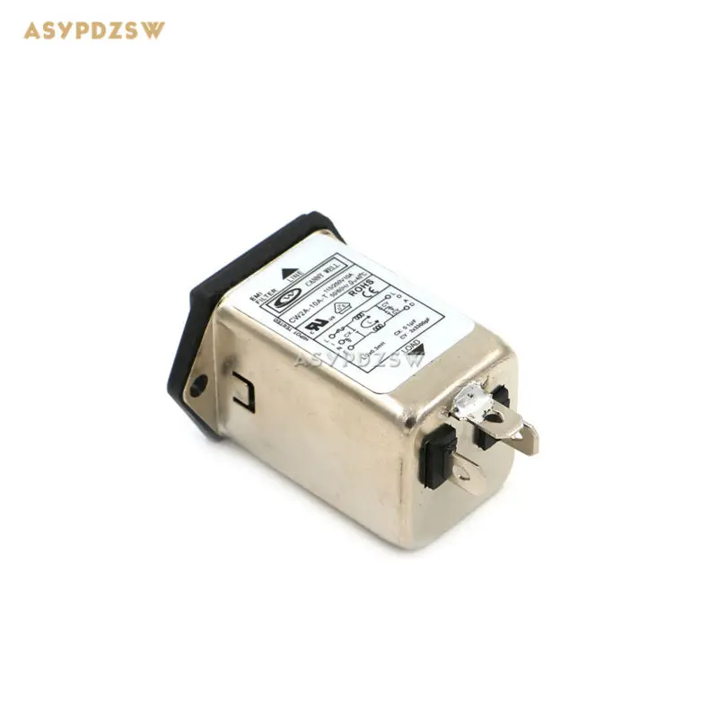 CW2A-10A-T EMI Power filter Single phase socket with Insurance box AC 115V/250V Filter Purifier