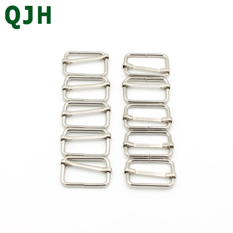 

10 unids Metal Wire Slides Tri-Sliding Roller Pin Strap Buckles Adjusting Slider for Bag Buckle Garment Accessories 26mm 32mm