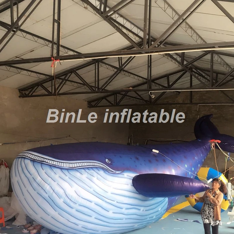 Customized printed advertising giant inflatable shark inflatable whales for events