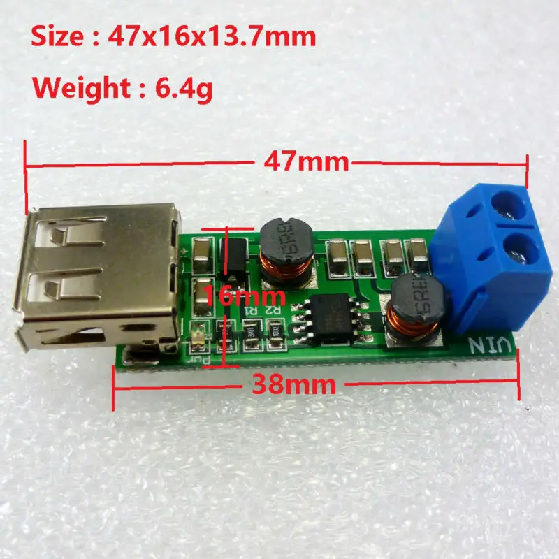 

USB DC-DC auto boost buck step up step down converter Input 1-6.5V Output 5V Power supply module