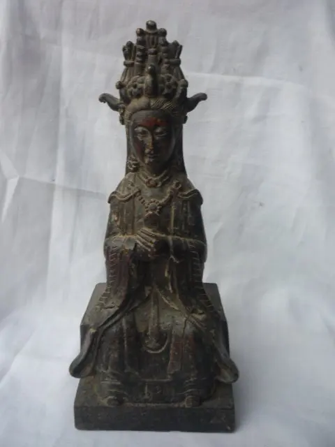 

Rare Distinctive Old Qing Dynasty bronze Green Tara Buddha Statue,best collection&adornment ,Free shipping