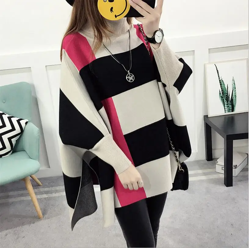 Autumn Winter  Shawl Warm Casual Loose Knitted Tops 2023 Women Pullover Female Sweater Fashion