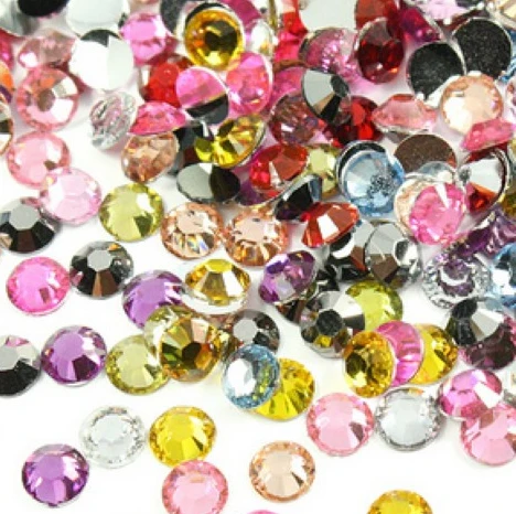 1000pcs  rhinestone resin Mix Color and Size Round Flatback Glue On Stones For DIY Nail Art