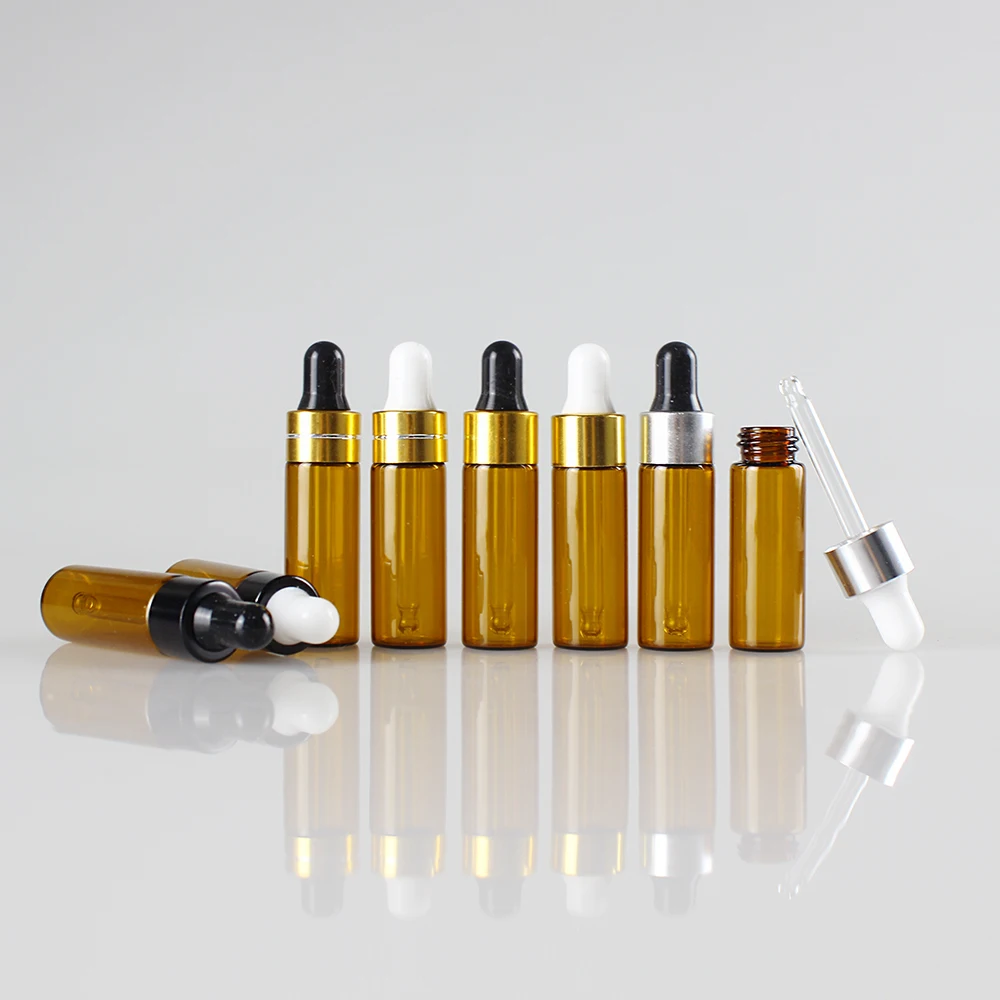 

Amber Glass Vial 6ml Round Dropper Container,Skin Care Oil Bottle