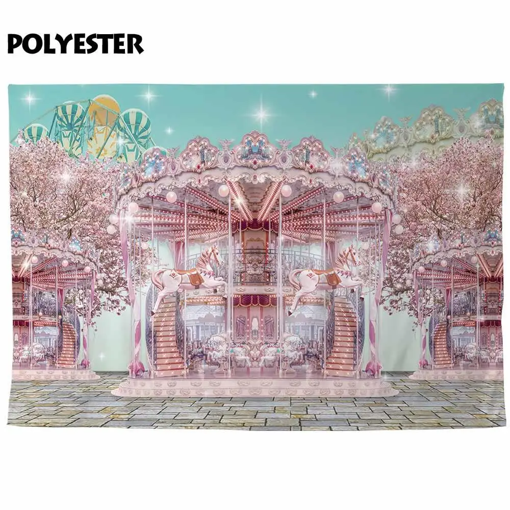 Funnytree عيد ميلاد خلفية التصوير استوديو كاروسيل ملعب بريق الأطفال العجائب Fariy حكاية خلفية Photophone