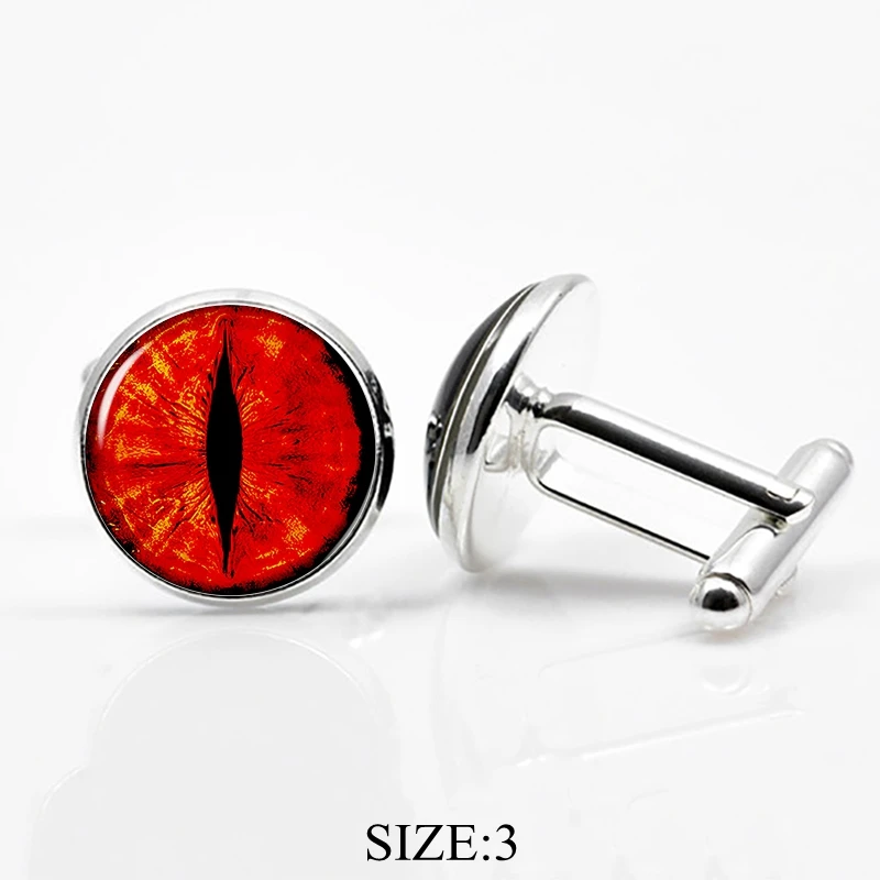 1 Pair Eye of Sauron Plated Men Wedding Cufflinks Dragon Evil Eye Jewelry Cuff Links Shirt Accessories Fathers Day Gift