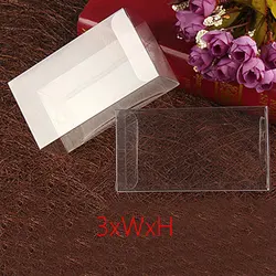 Caja de plástico transparente de PVC para almacenamiento, Cajas de Regalo para boda, herramienta, comida, exhibición de embalaje de joyería, bricolaje, 3x wxh, 50 unidades