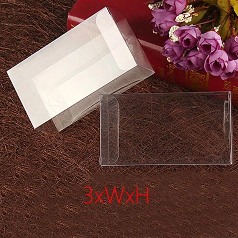 50pcs 3xWxH Plastic Box Storage PVC Box Clear Transparent Boxes For Gift Boxes Wedding/Tool/Food/Jewelry Packaging Display DIY