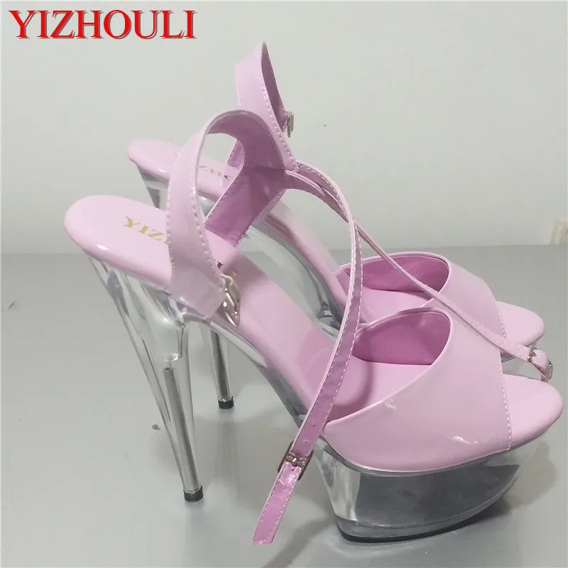 

The new 15 cm high heel sandals are transparent, sexy and waterproof with more colorful vamp, banquet sandals