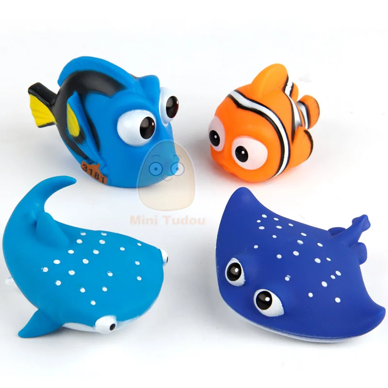 Brinquedos de banho do bebê Finding Fish, Kids Float Spray, Water Squeeze, Aqua Borracha Macia, Banheiro Play, Animais Figura Toy para crianças