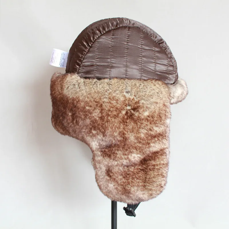 Winter Bomber Hat For Men Faux Fur Russian Hat Ushanka Women Thick Warm Cap with Ear Flaps