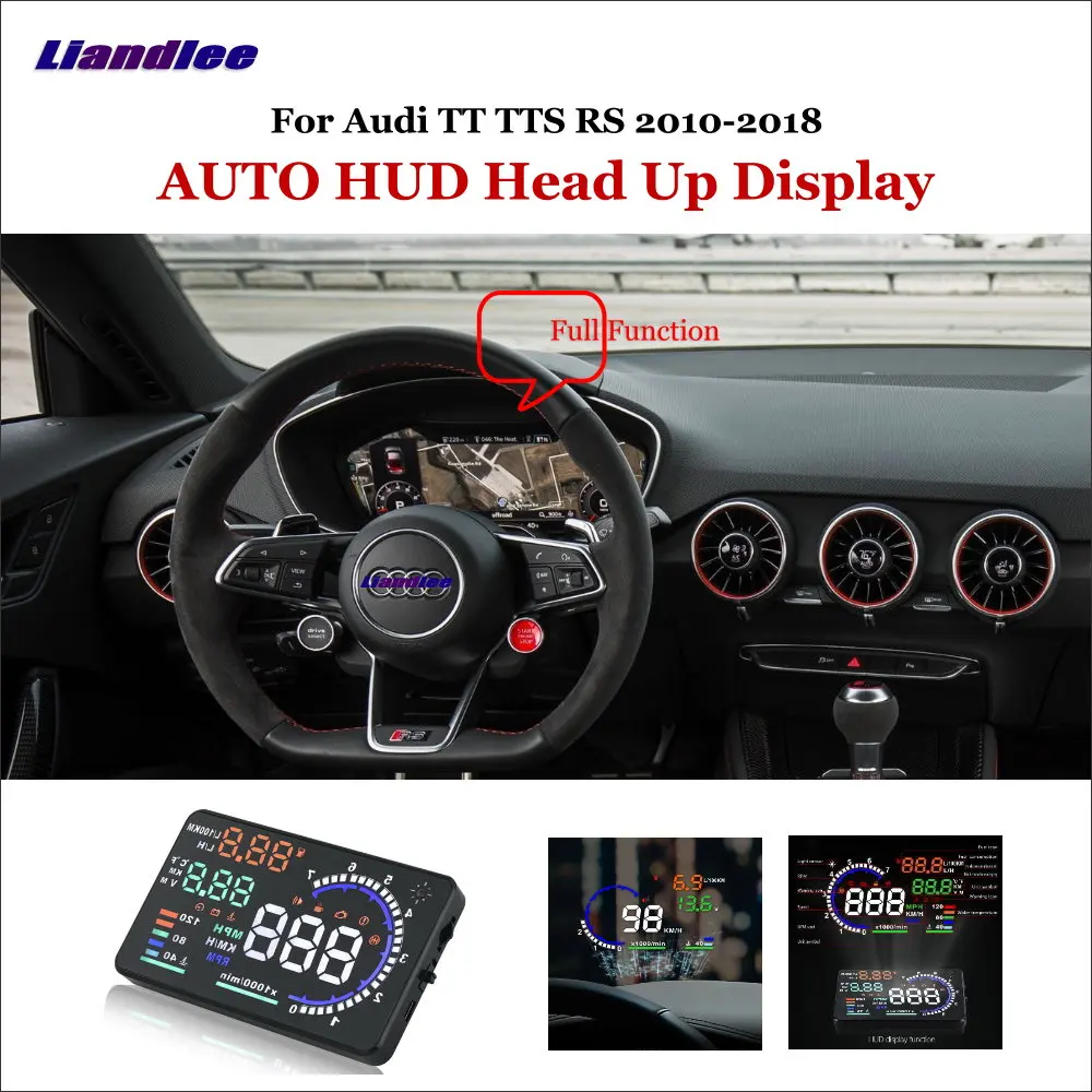 

Liandlee Full Function Car HUD Head Up Display For Audi TT TTS RS 2010 Safe Driving Screen OBD Speedometer Projector Windshield