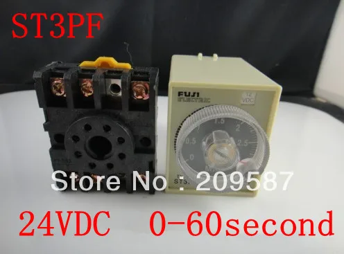 24VDC power off delay timer time relay 0-60second ST3PF & Base